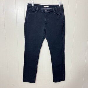 Levis Mid Rise Skinny Denim Jeans Black Size 18